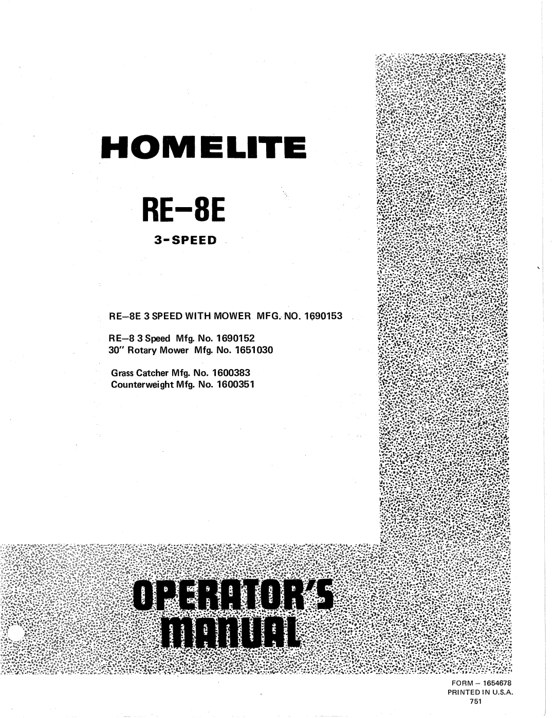 Snapper RE-8E manual 