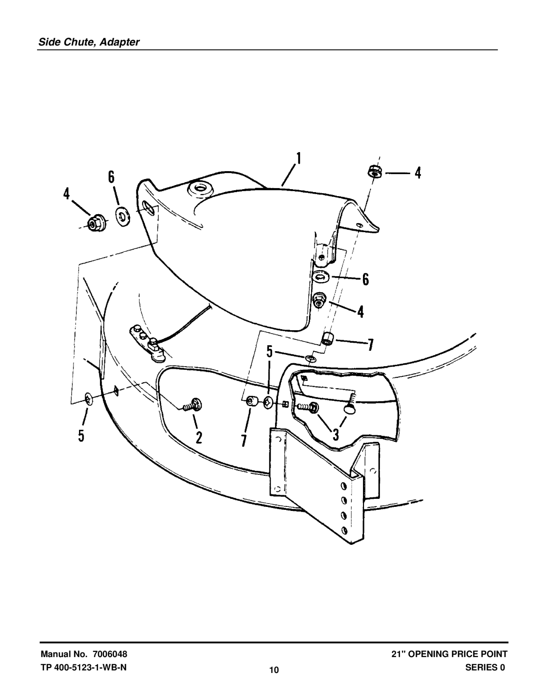 Snapper RO21380 manual Side Chute, Adapter 