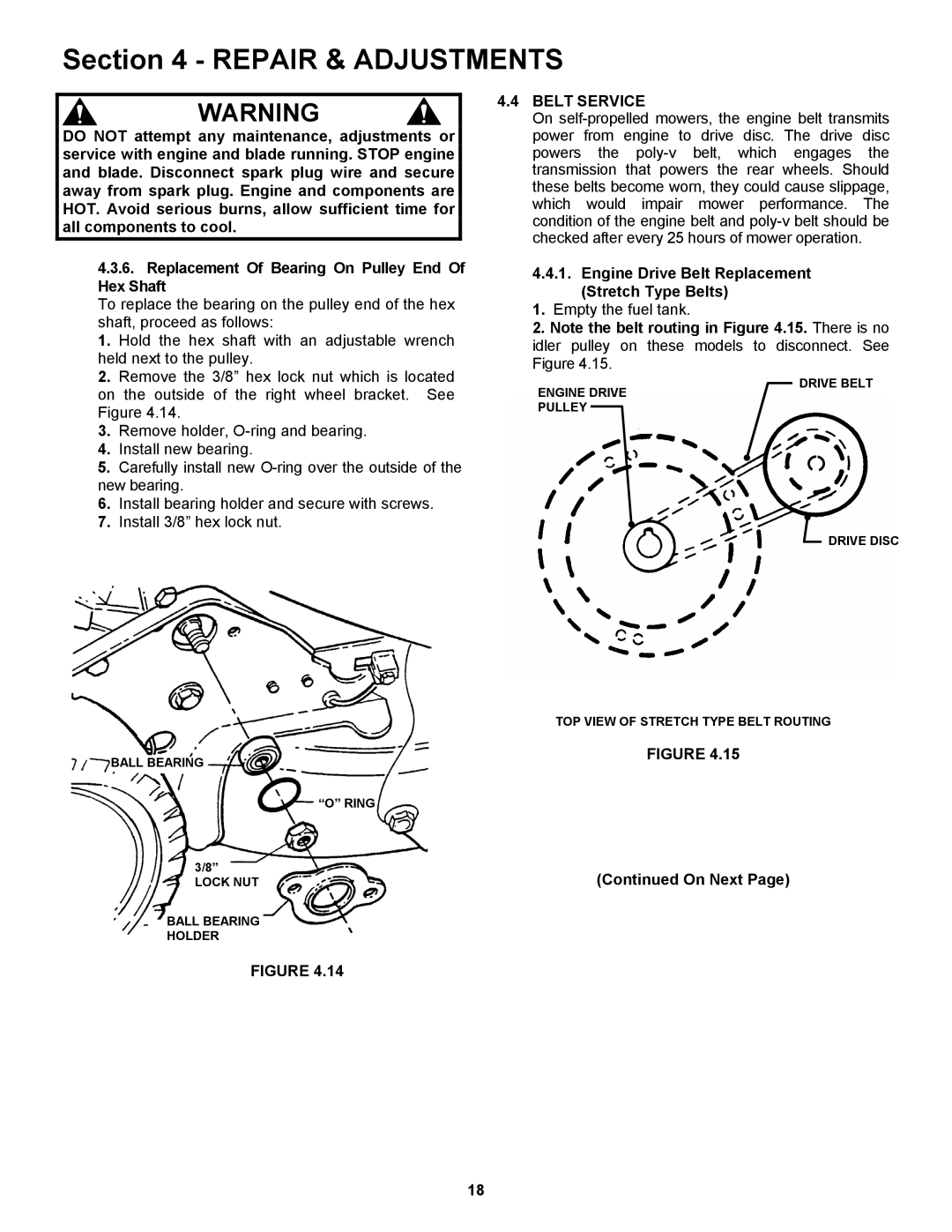 Snapper RP2167519B, RP217019BVE, RP216019KWV Belt Service, Engine Drive Belt Replacement Stretch Type Belts, On Next 