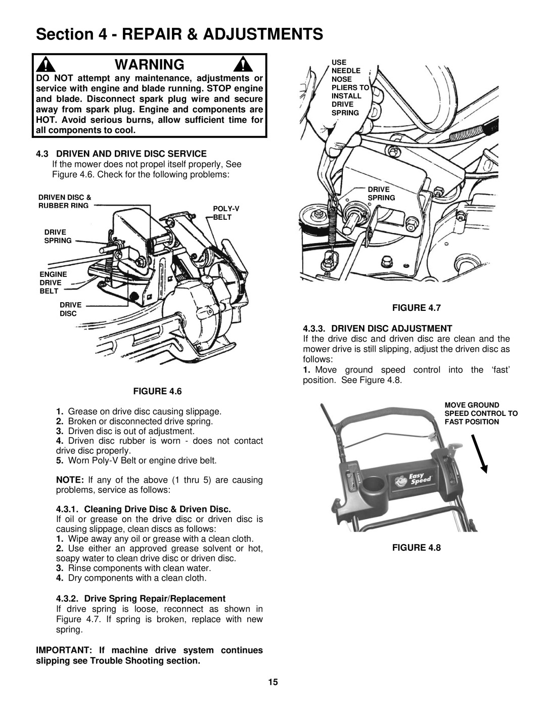 Snapper RP2167519BDV Driven and Drive Disc Service, Cleaning Drive Disc & Driven Disc, Drive Spring Repair/Replacement 