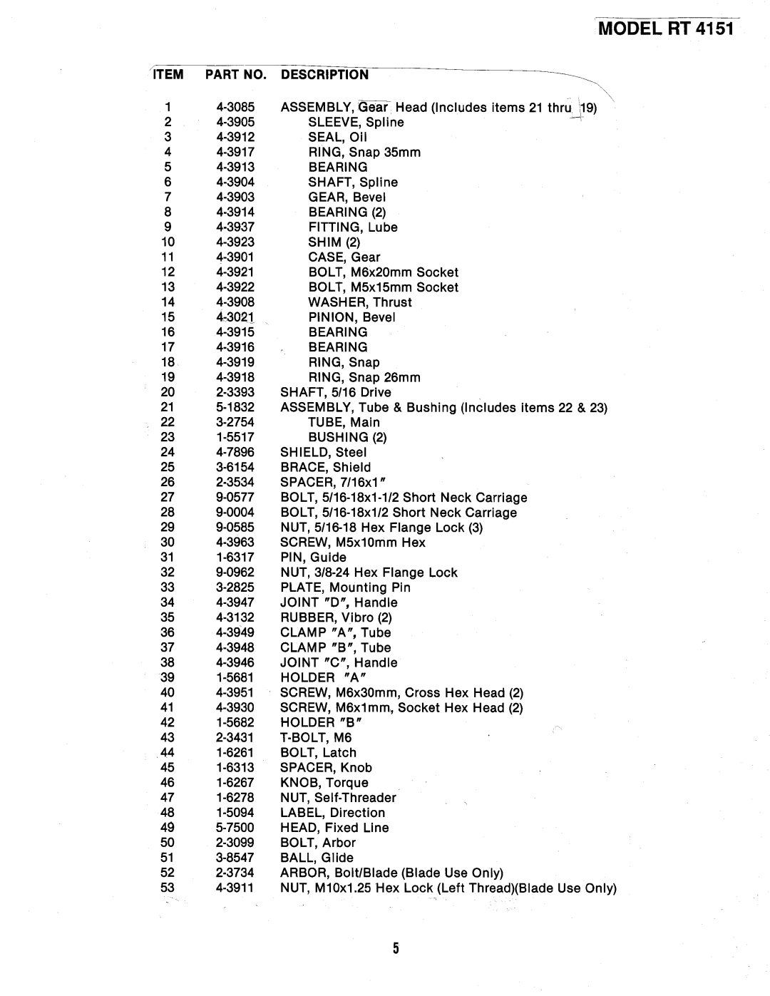 Snapper RT 4151 manual 