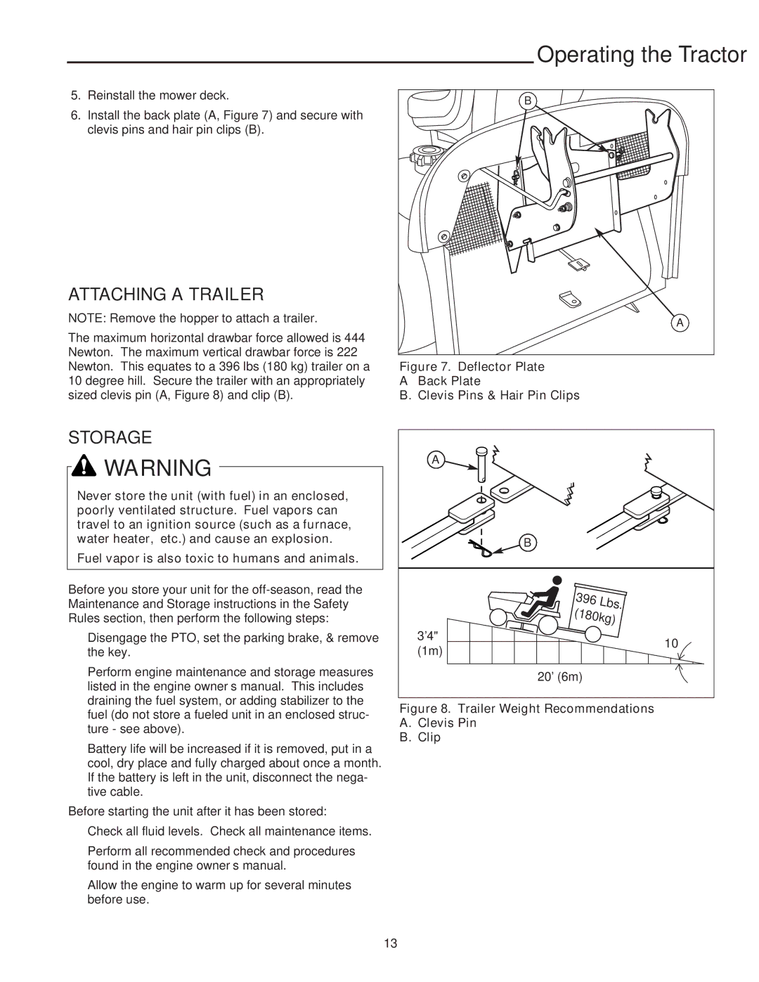 Snapper RT Series manual Attaching a Trailer, Storage 