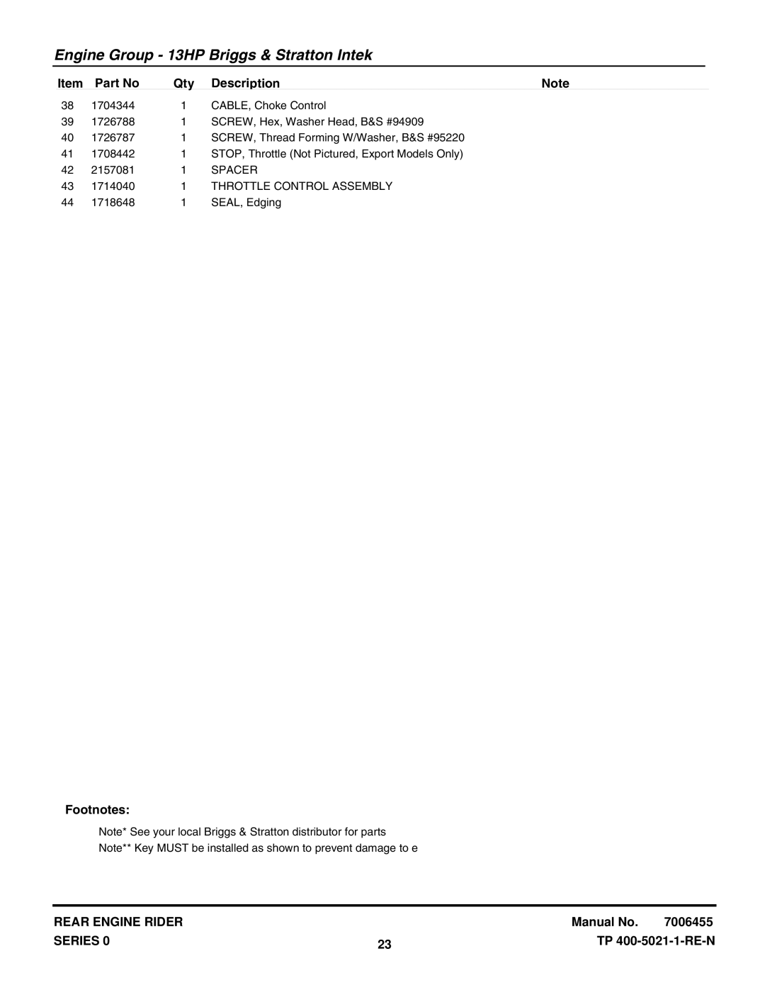 Snapper RT1330E manual SEAL, Edging 