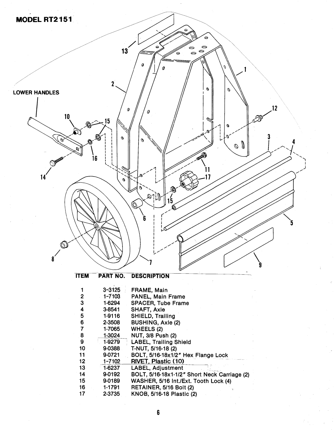 Snapper RT2151 manual 