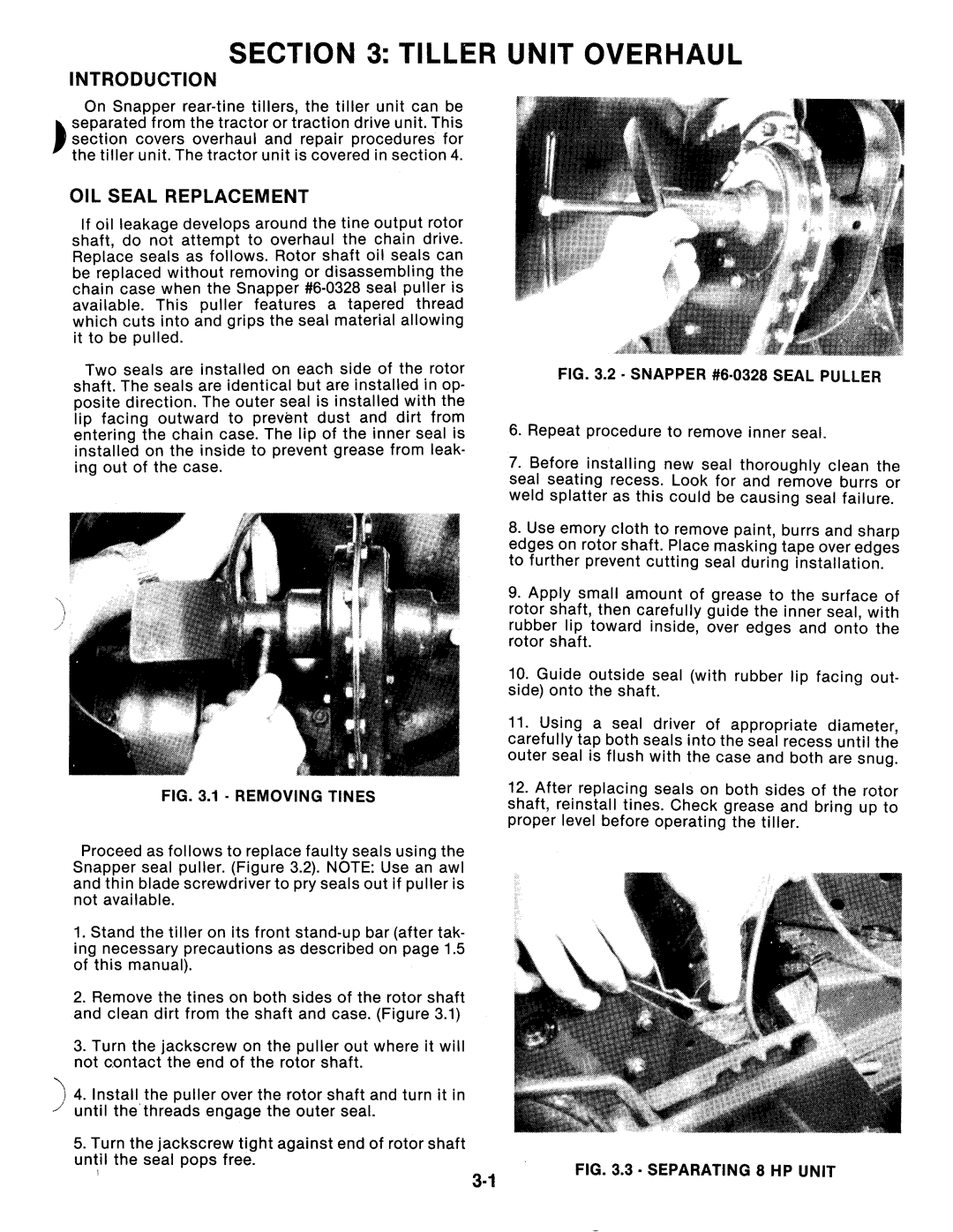 Snapper RT8, RT5 manual 