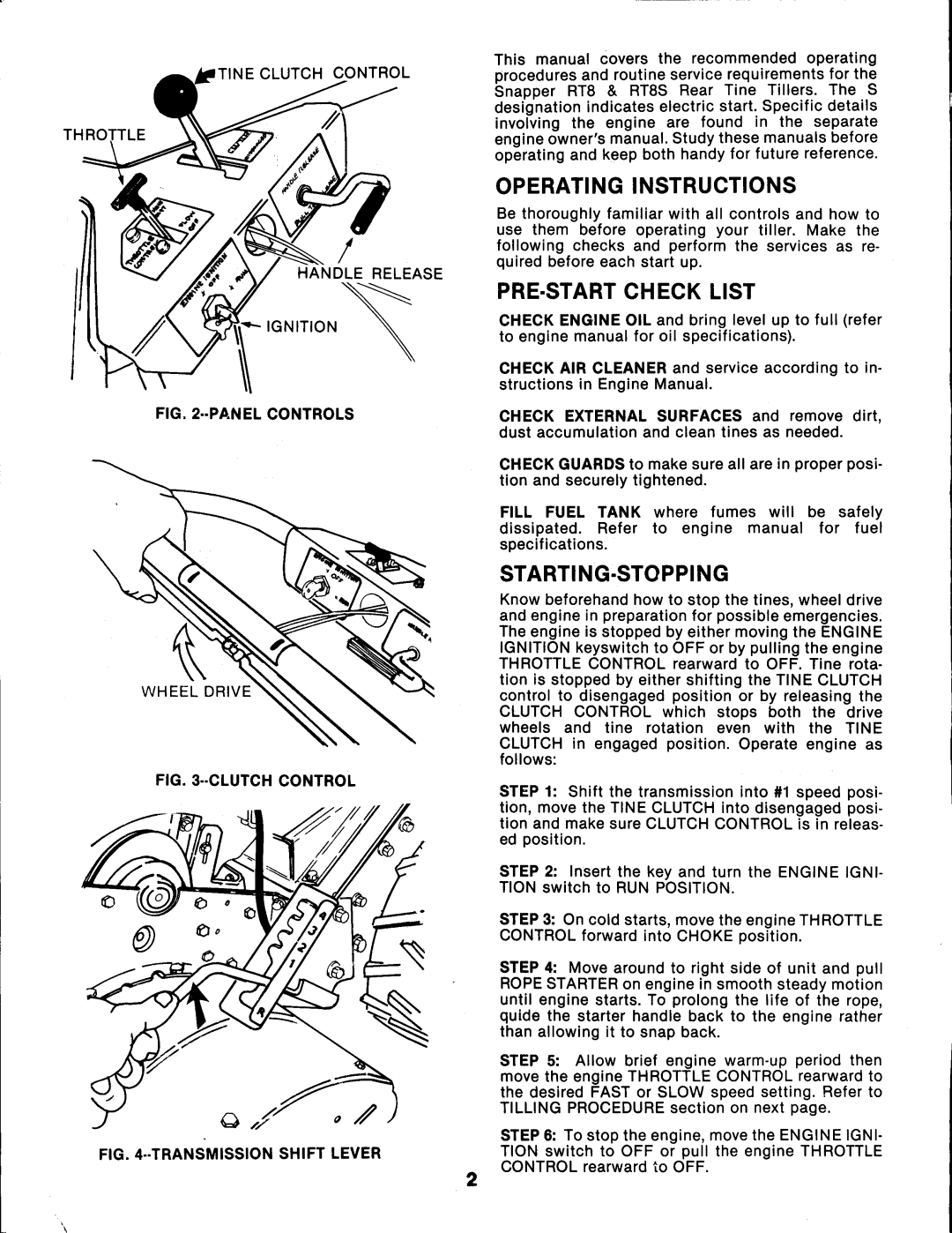 Snapper RT8S manual 