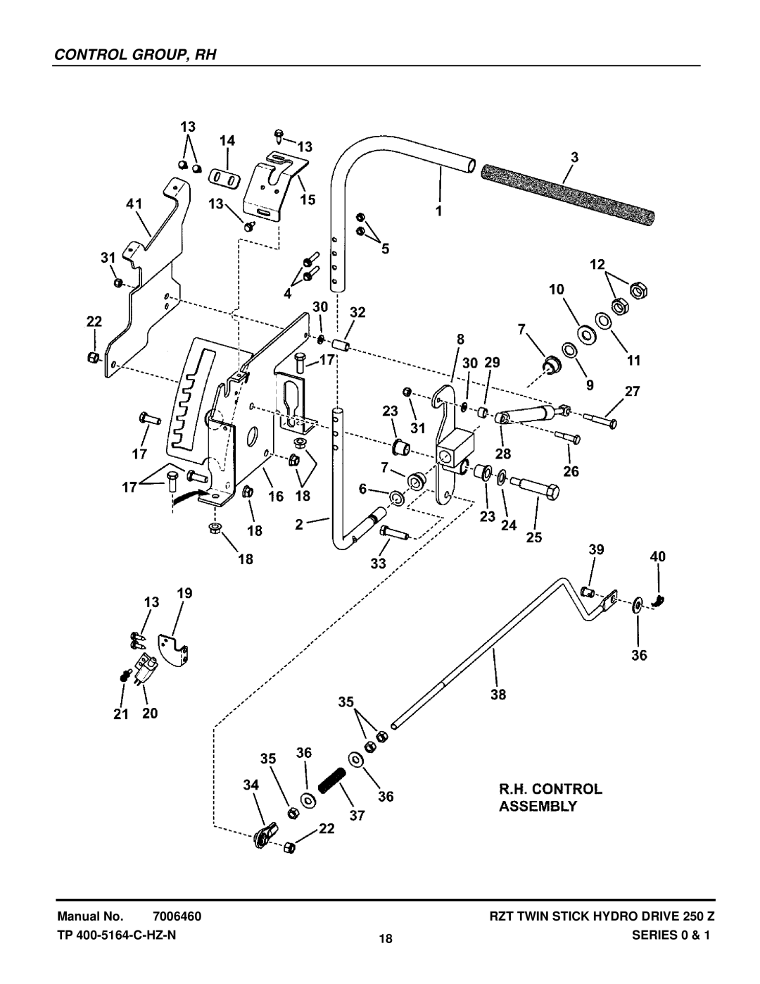 Snapper RZT185381BVE, RZT20421BVE2 manual Control GROUP, RH 