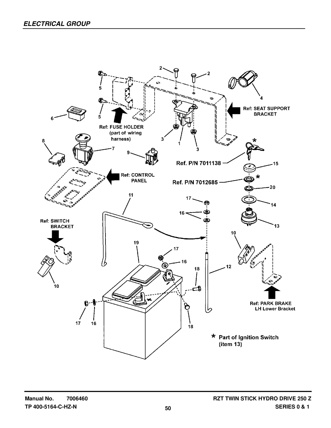 Snapper RZT185381BVE, RZT20421BVE2 manual Electrical Group 