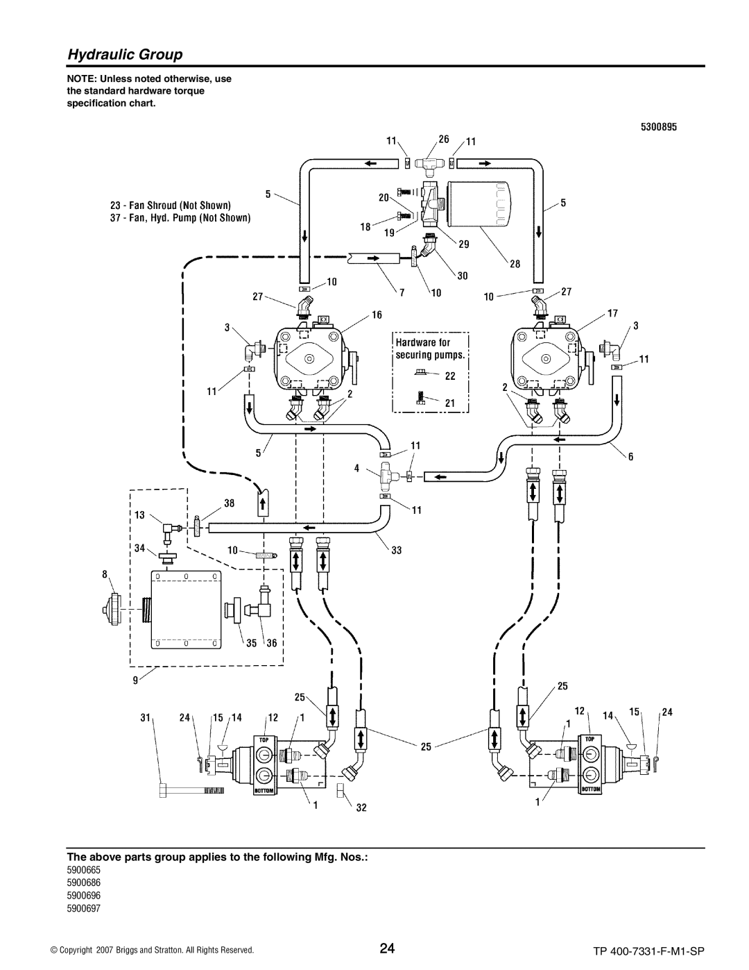 Snapper S150XKOH2752, S150XKAV2148, S150XKAV2552, S150XK0H2348 manual Hydraulic Group 