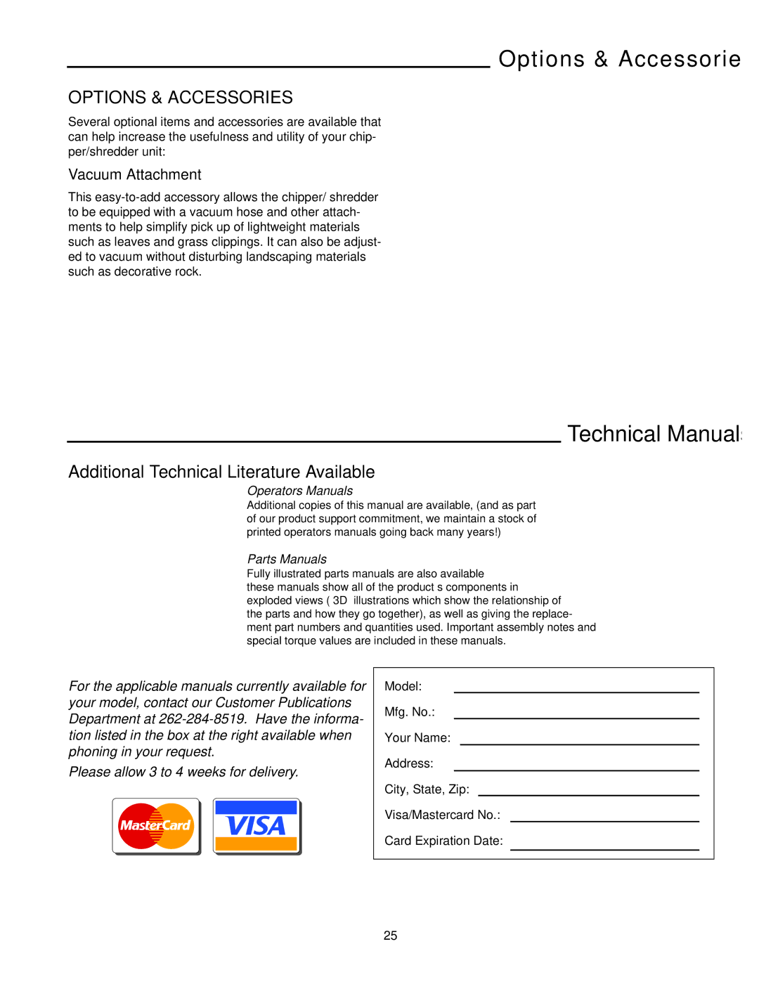 Snapper SAC55140BV, 5/14, 8/14 manual Options & Accessories, Technical Manuals, Vacuum Attachment 