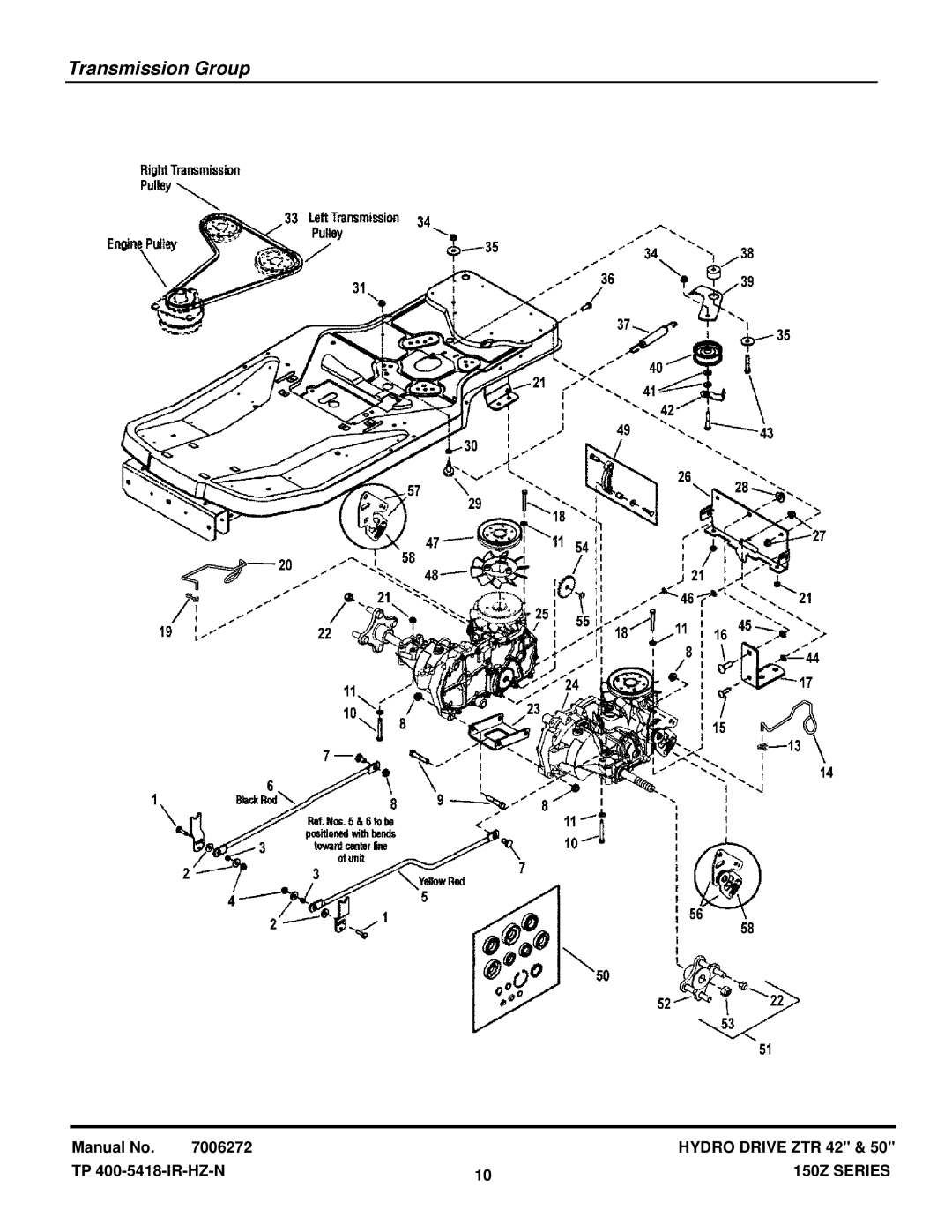 Snapper SC2142, SC2450 manual Transmission Group 