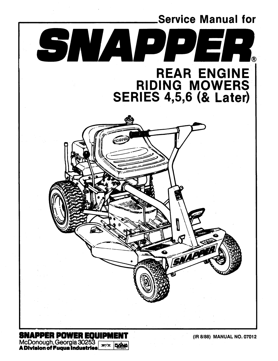 Snapper SERIE 5 manual 