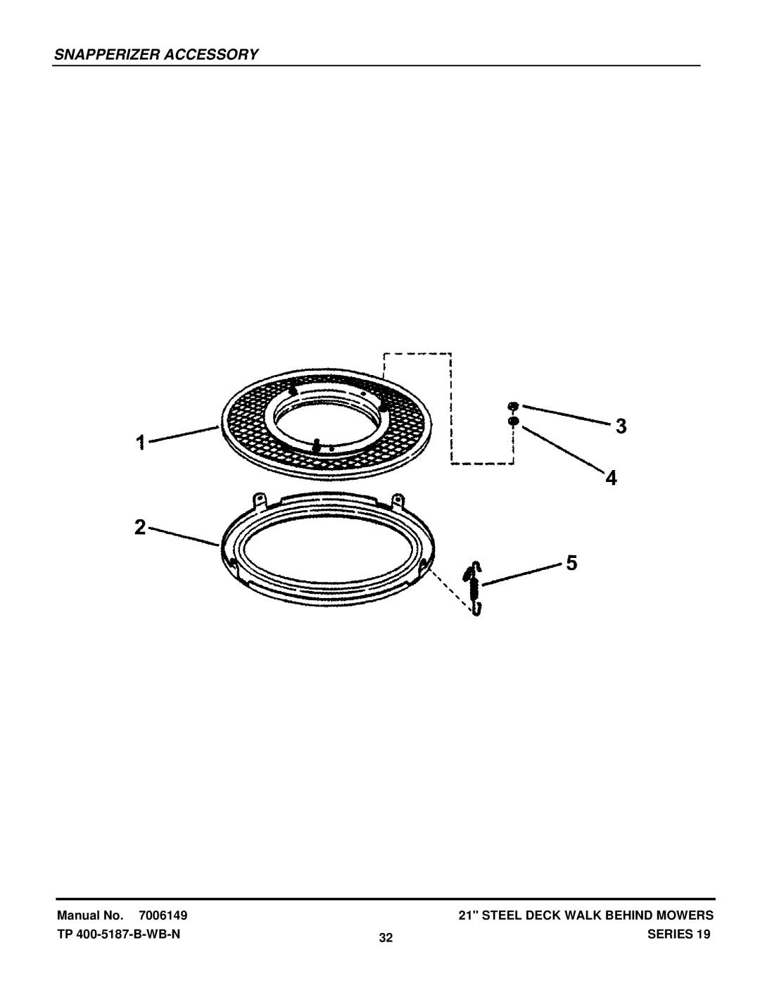 Snapper SERIES 19 manual Snapperizer Accessory 