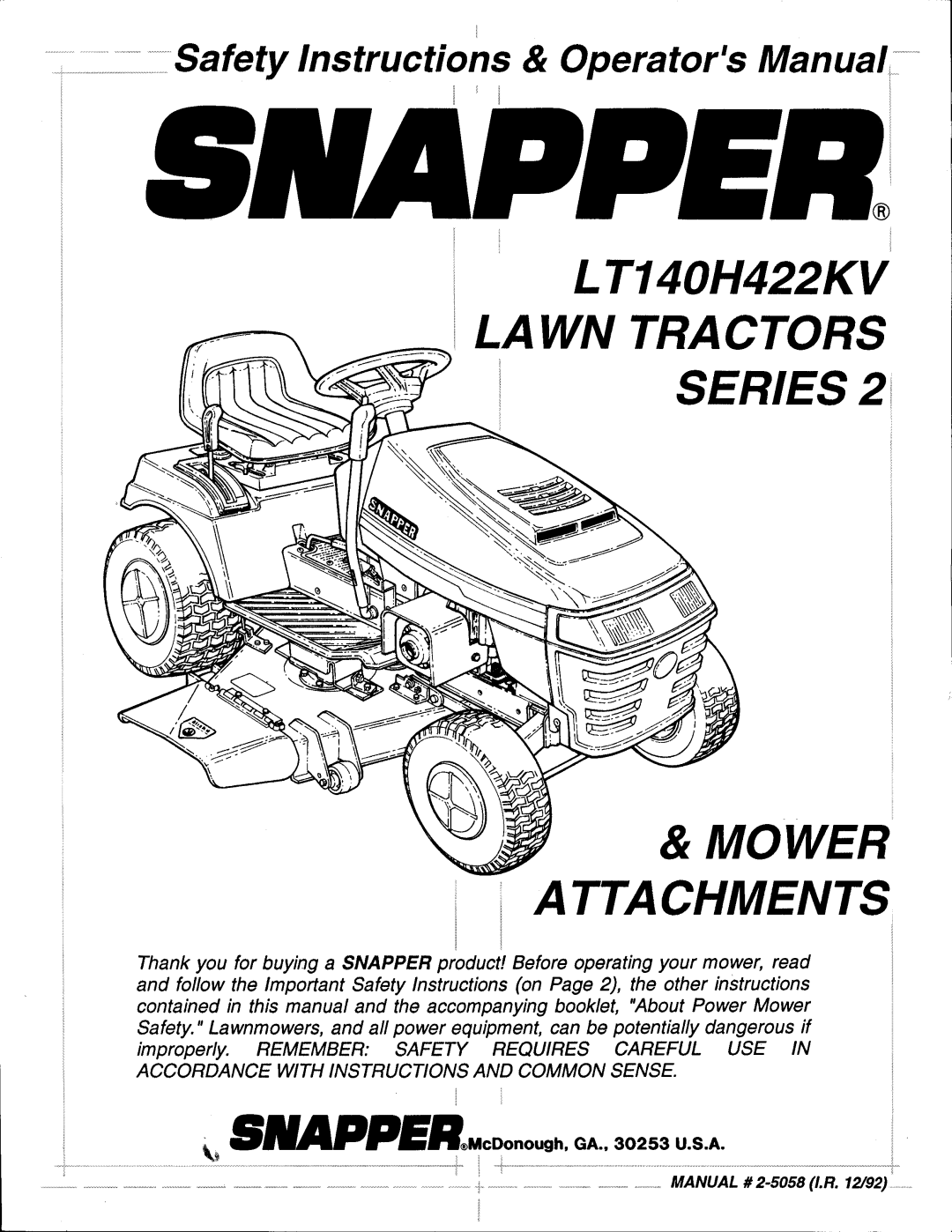 Snapper Series 2 manual 