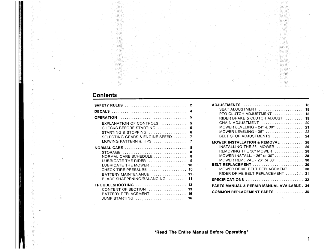 Snapper Series 3100 manual 