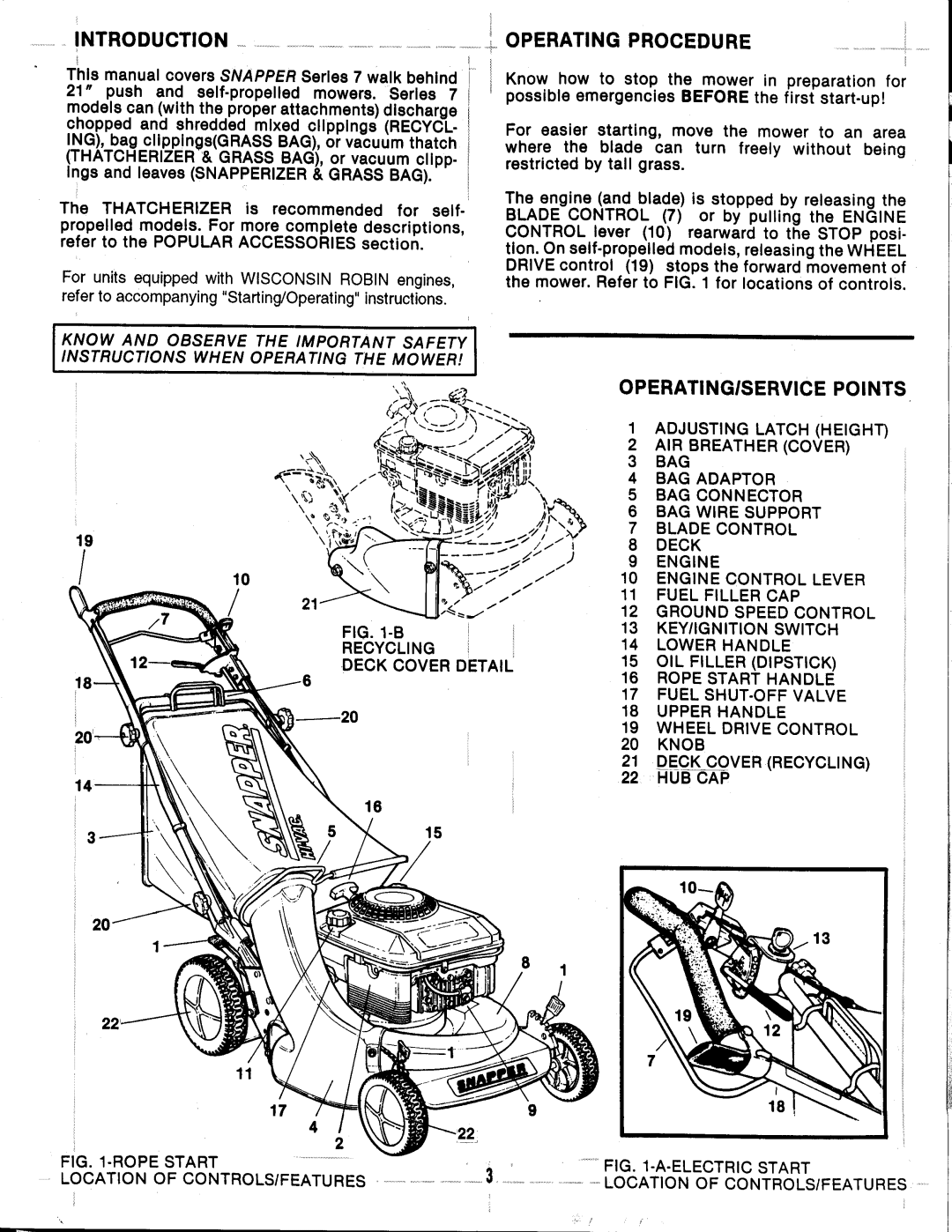 Snapper Series 7 manual 