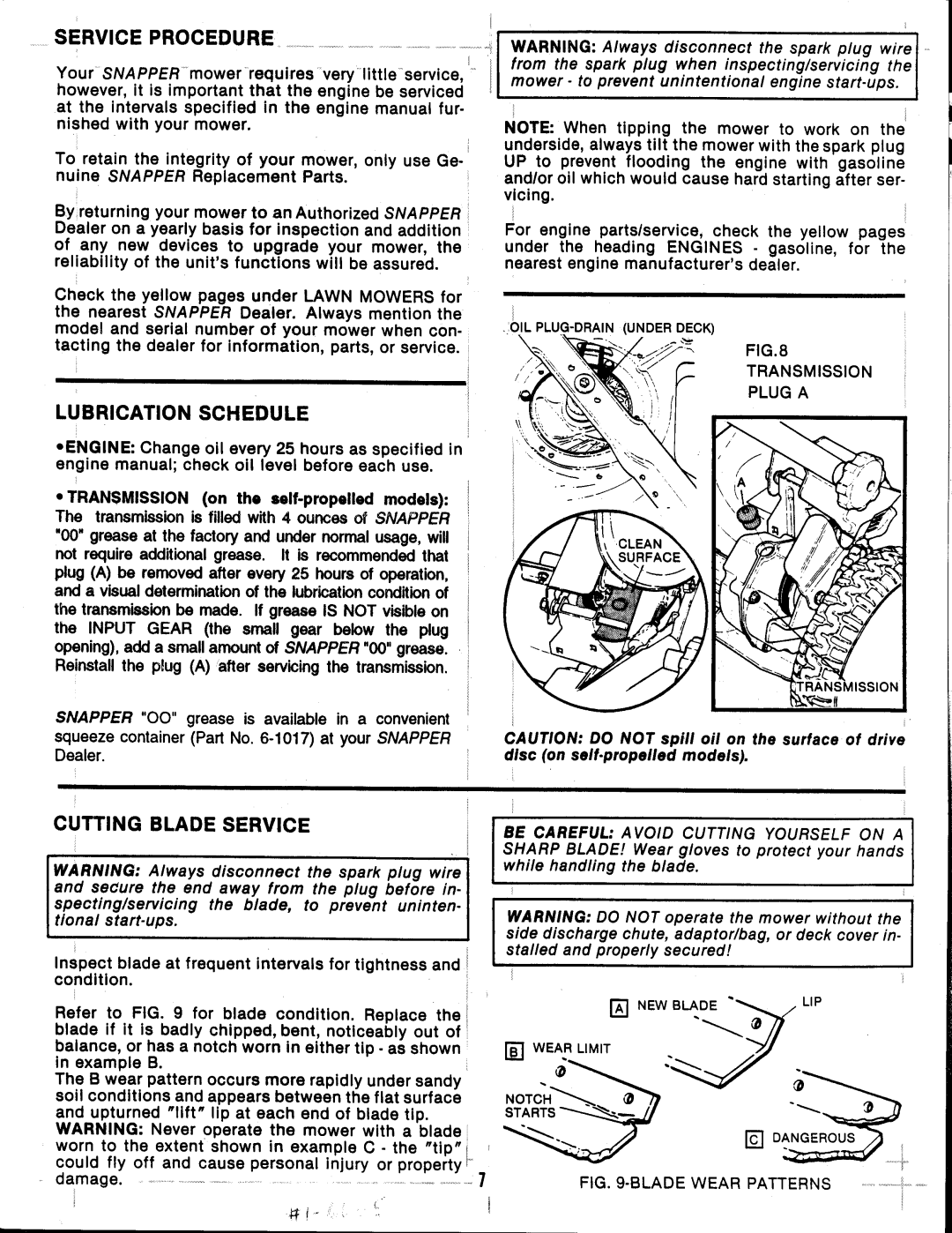 Snapper Series 7 manual 