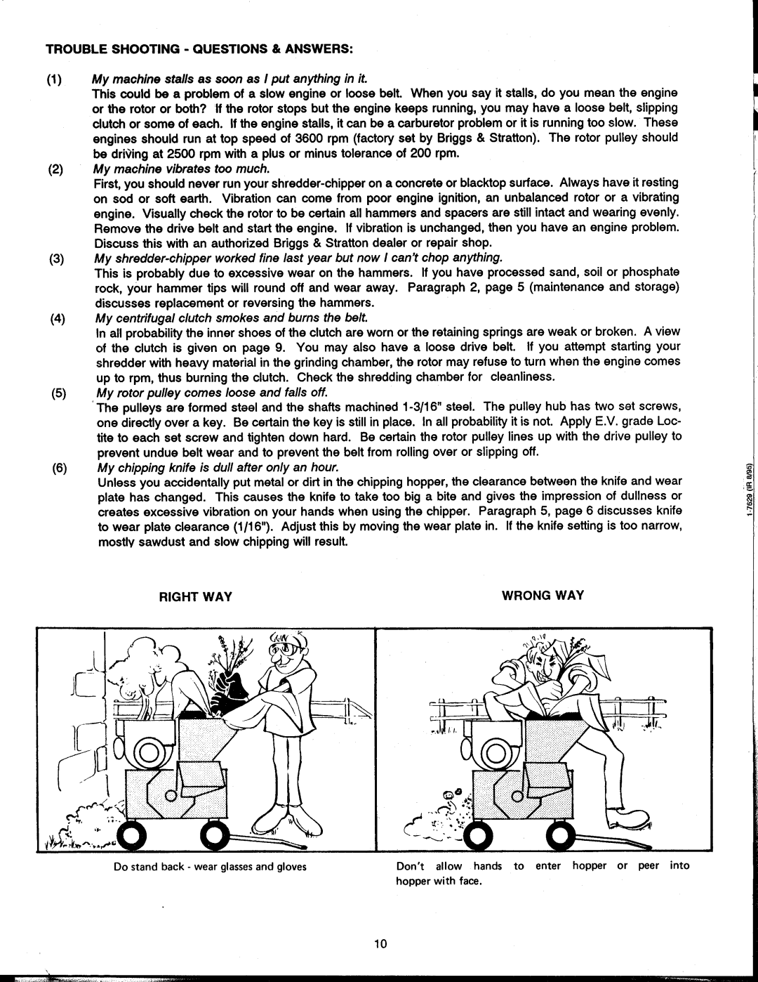 Snapper SG 8000 manual 