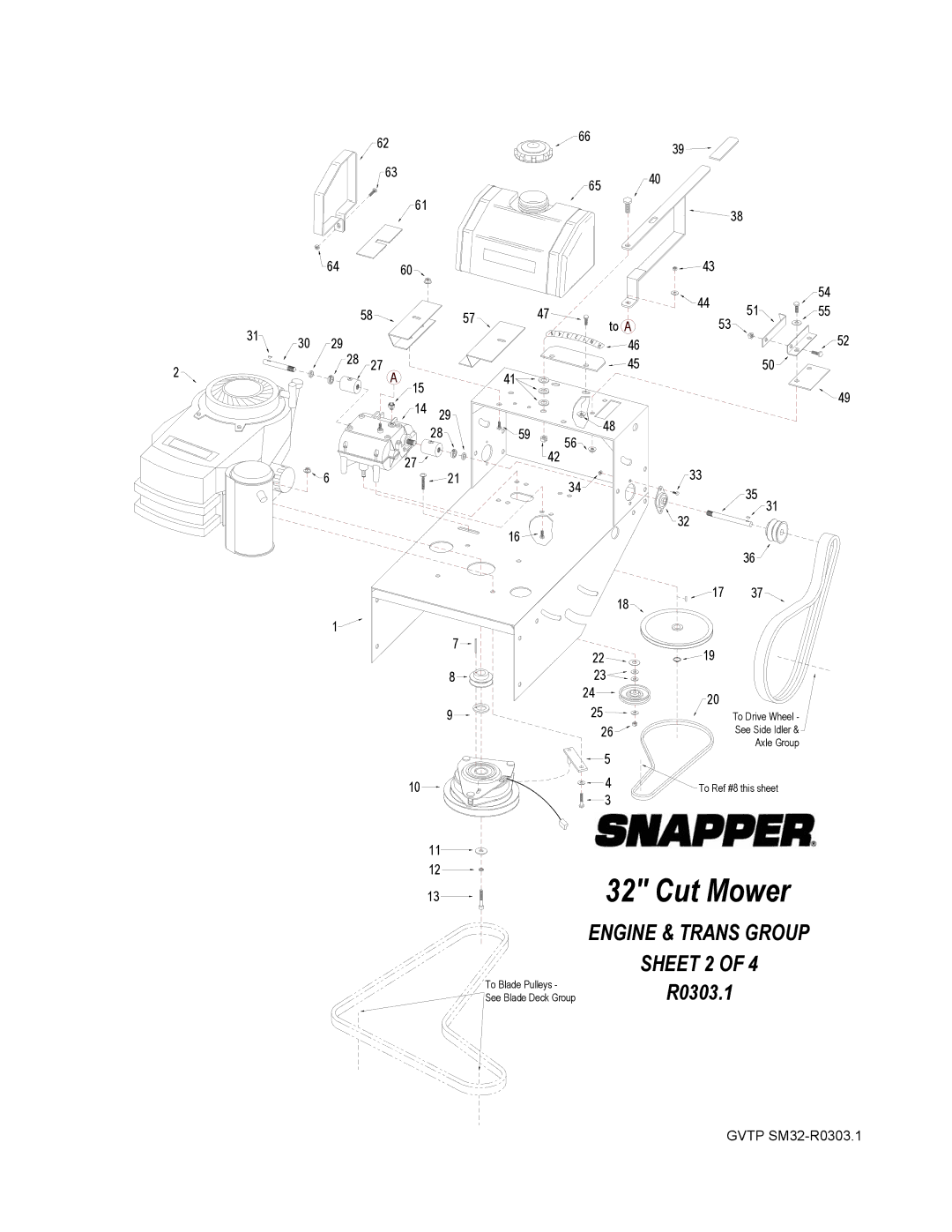 Snapper SGV13320KW manual Engine & Trans Group 