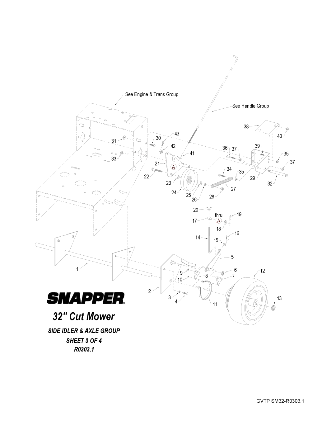 Snapper SGV13320KW manual Cut Mower 