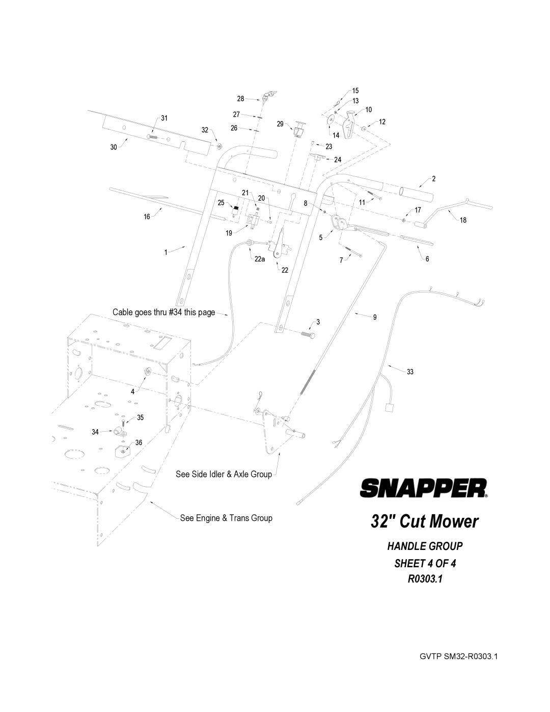 Snapper SGV13320KW manual Cut Mower 