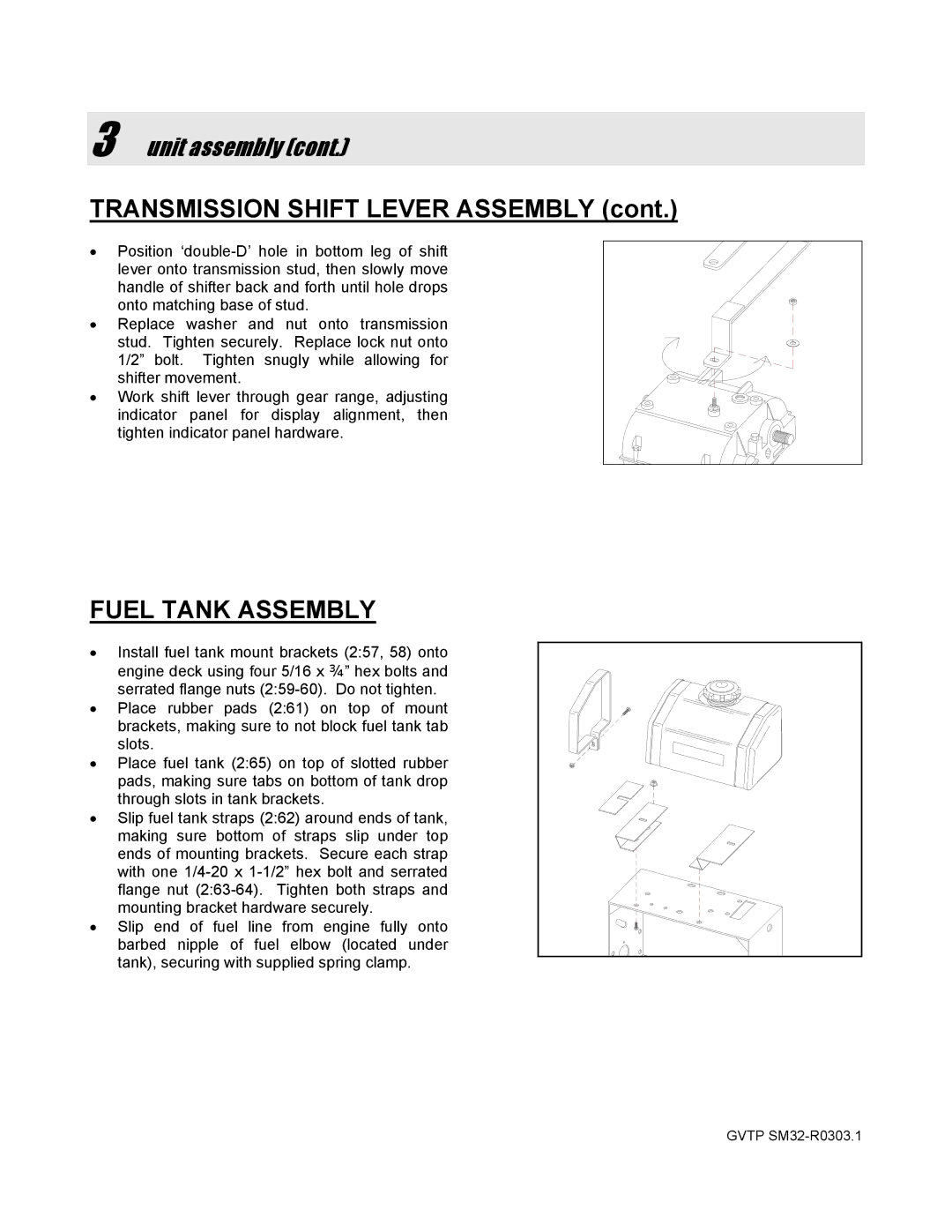 Snapper SGV13320KW manual Transmission Shift Lever Assembly, Fuel Tank Assembly 