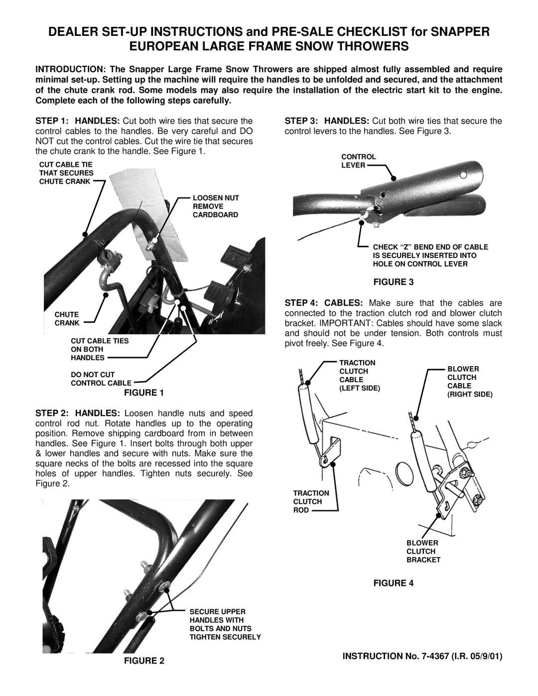 Snapper Snow Thowers manual European Large Frame Snow Throwers 