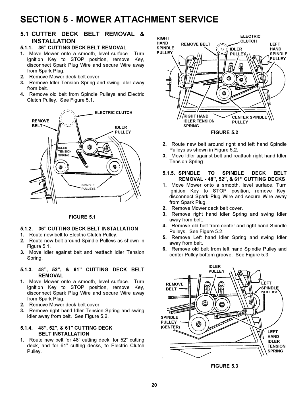 Snapper SPLH141KW, SP400 Mower Attachment Service, Cutter Deck Belt Removal & Installation, Cutting Deck Belt Removal 