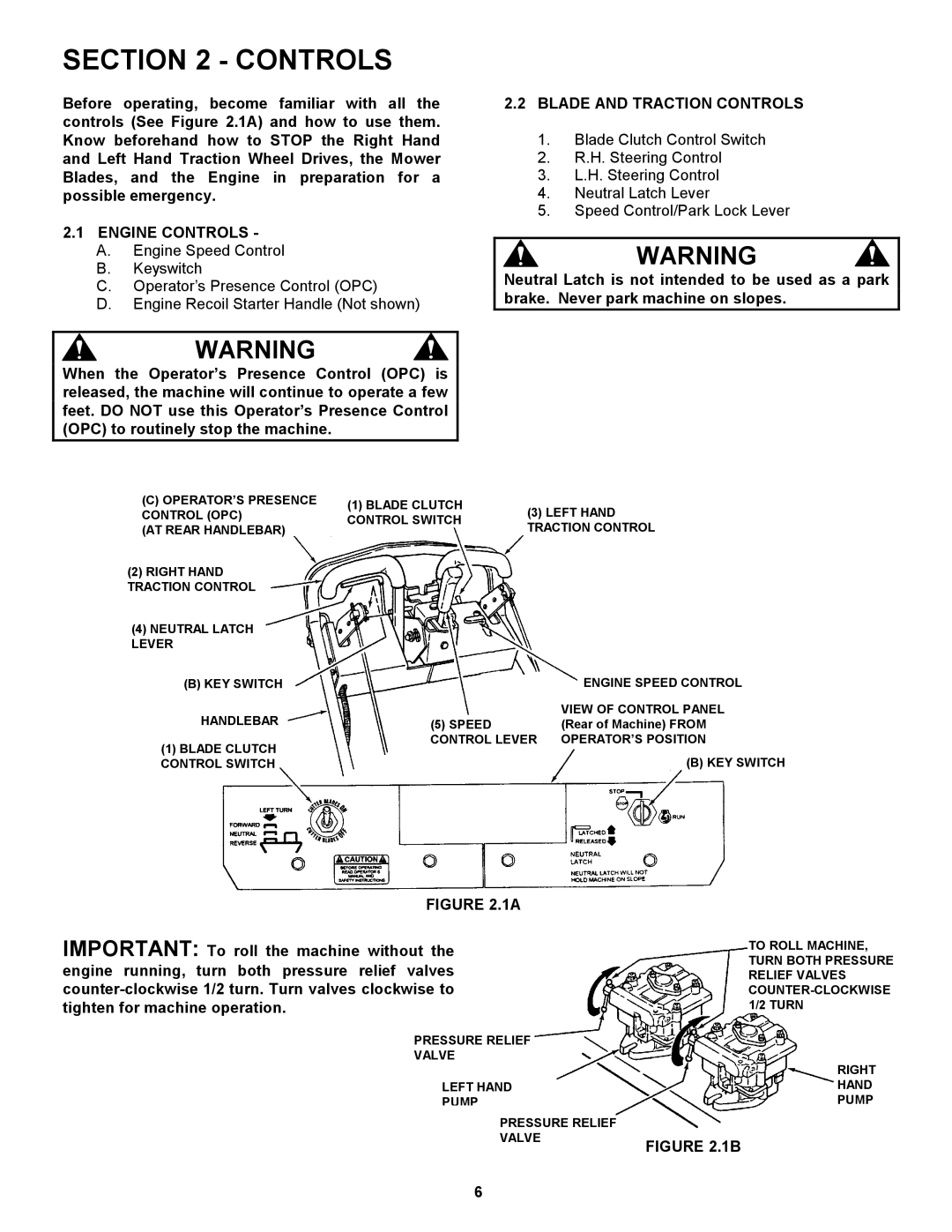 Snapper SP400, SP300, SPLH221KWE, SPLH151KW, SPLH171KW, SPLH141KWE Engine Controls, Blade and Traction Controls 