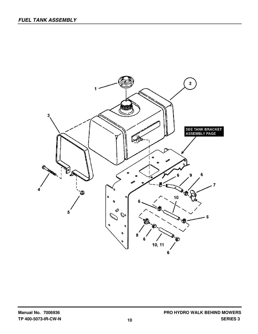 Snapper SPLH153KW, SPA361, SPA481, SPLH173KW manual Fuel Tank Assembly 