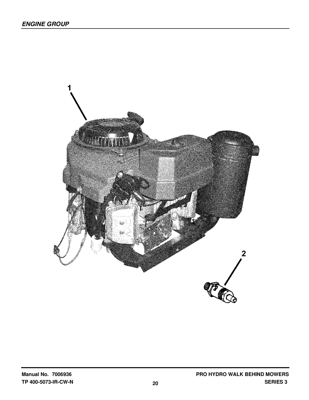 Snapper SPA361, SPA481, SPLH153KW, SPLH173KW manual Engine Group 