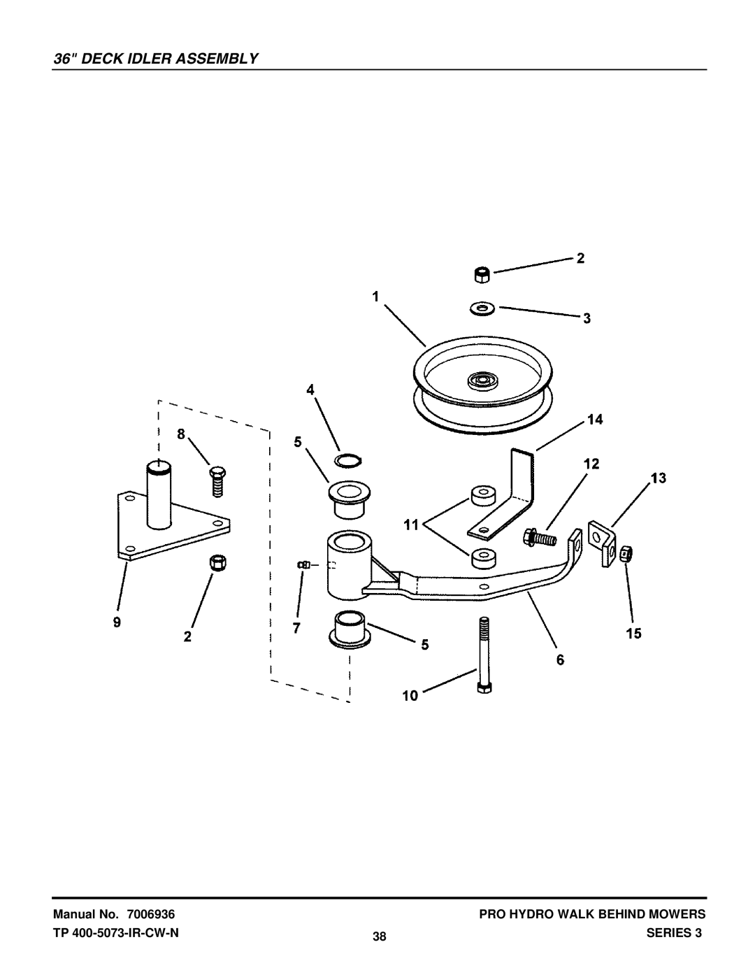 Snapper SPLH153KW, SPA361, SPA481, SPLH173KW manual Deck Idler Assembly 