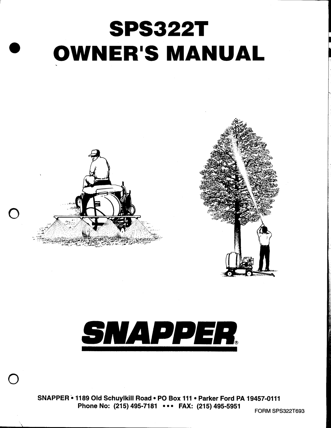 Snapper SPS322T manual 