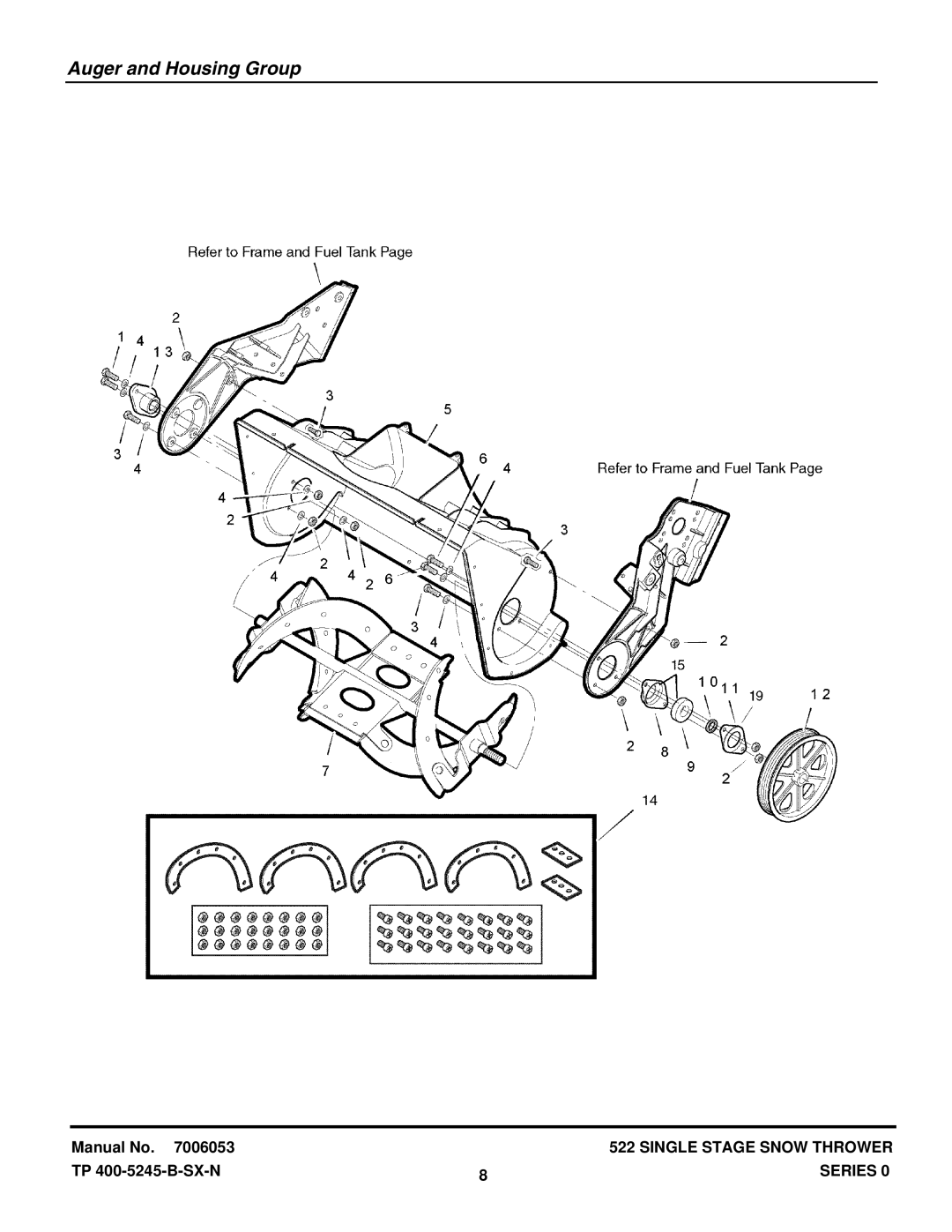 Snapper SS50220E (7800080), ES50220E (7800083), ESS50220E (7800083), SS50220E (7800080) manual Auger and Housing Group 