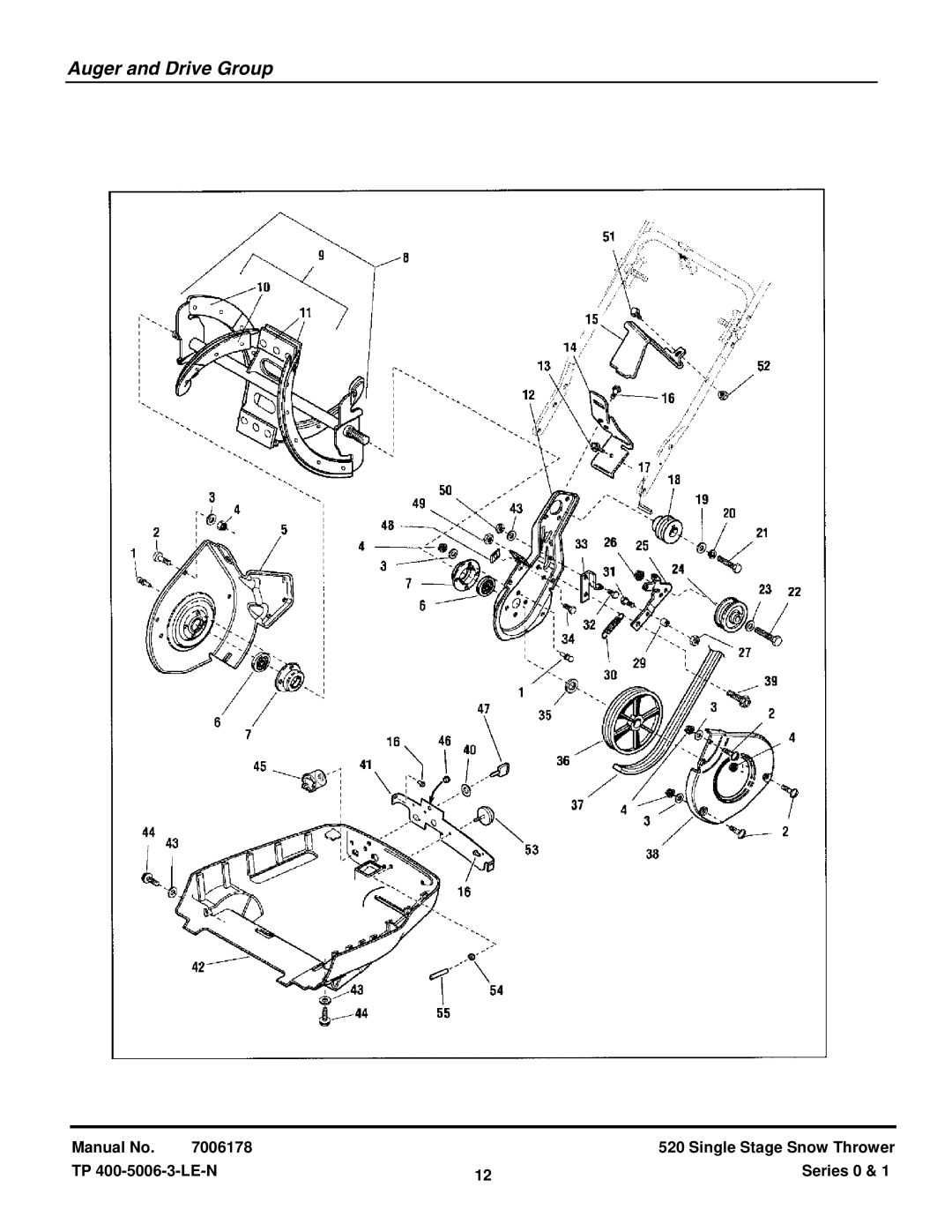 Snapper SS5201E, SS5200R, SS5200E, SS5201R manual Auger and Drive Group 