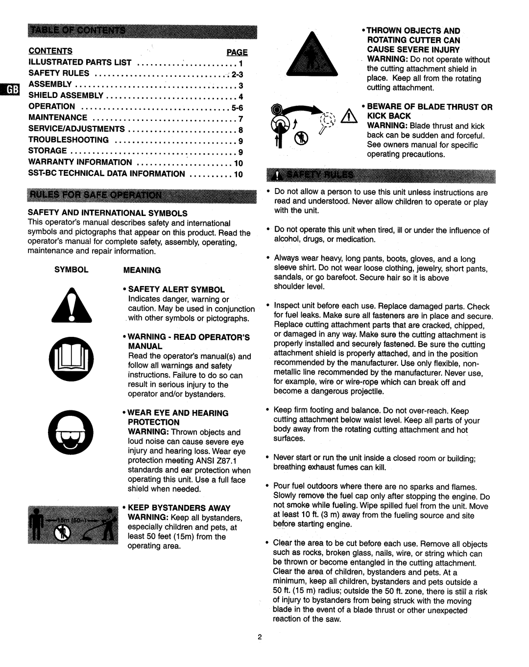 Snapper SST-BC manual 