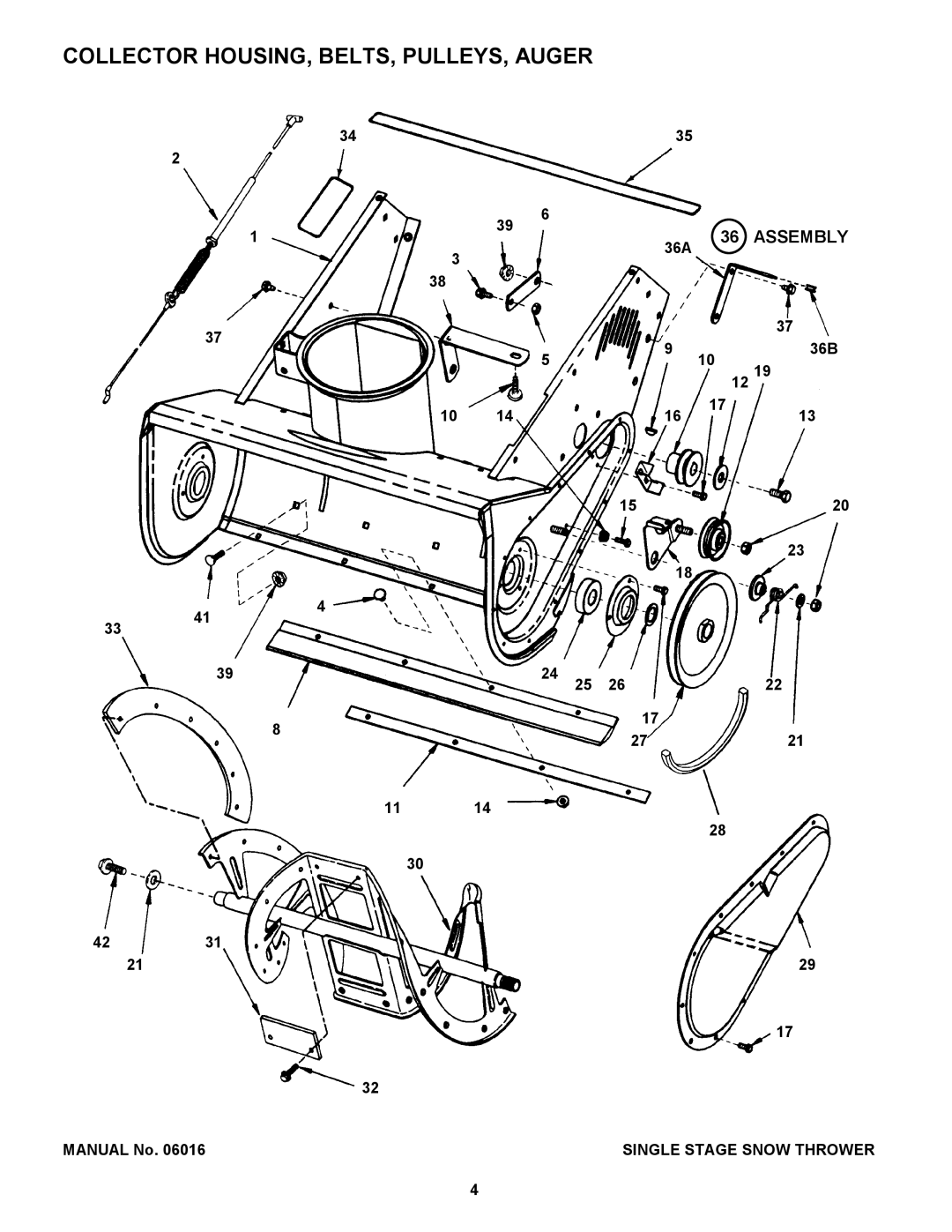 Snapper SX5200R, SX5200E manual Collector HOUSING, BELTS, PULLEYS, Auger 