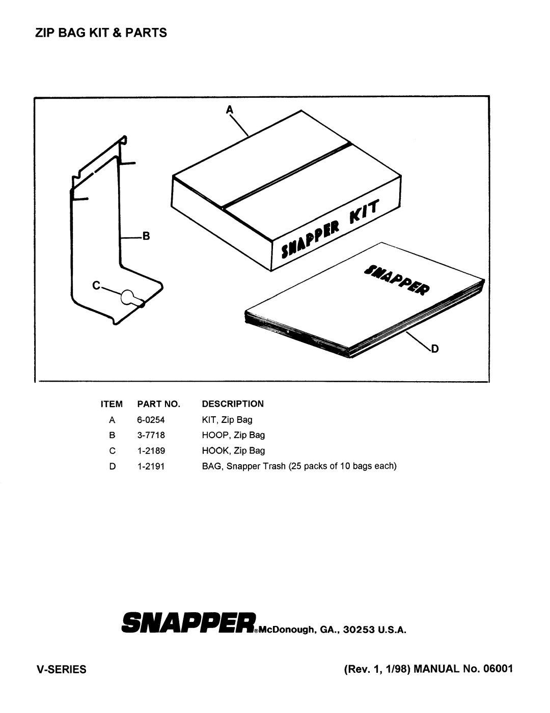 Snapper V-Series manual 