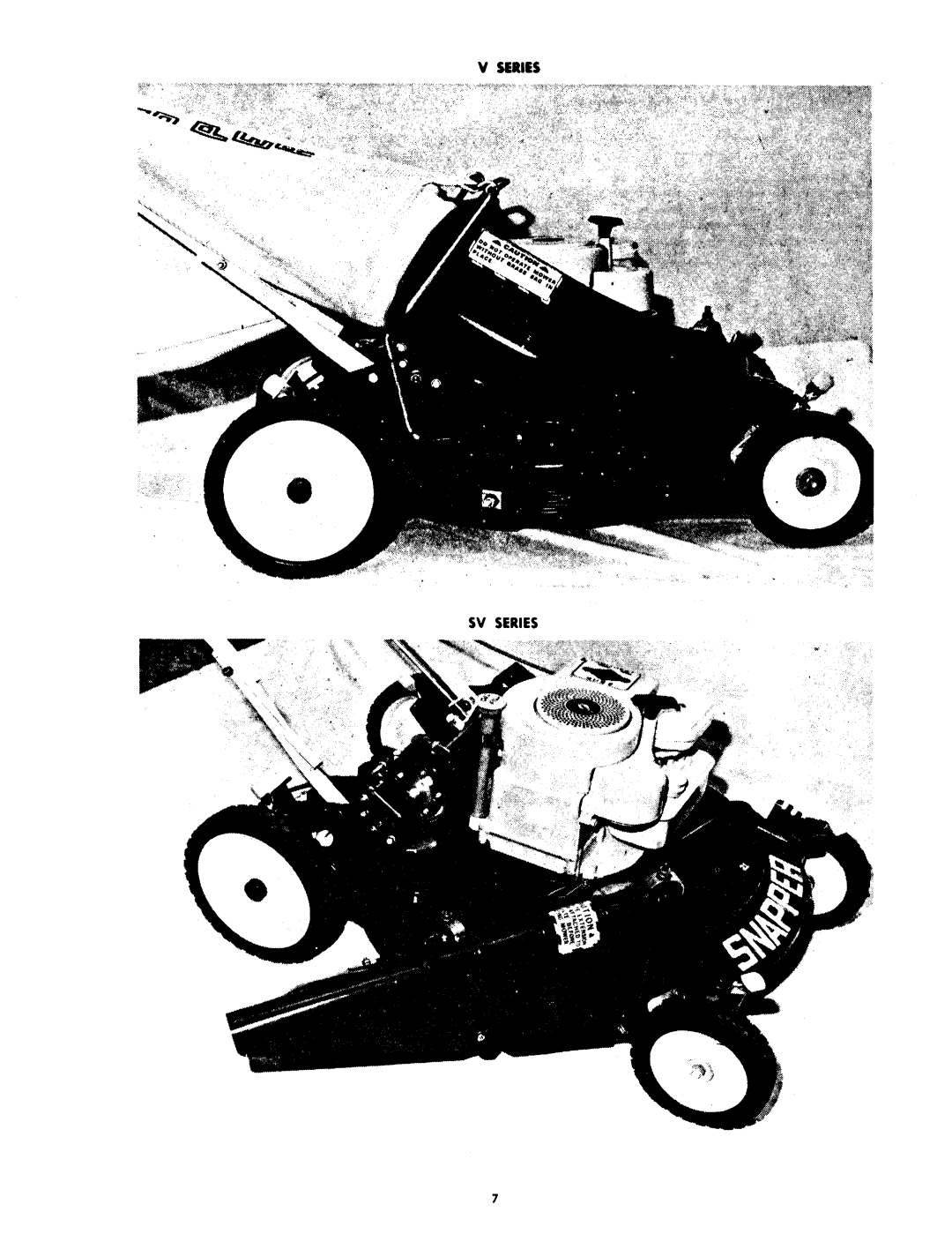 Snapper V1845, V2115 manual 