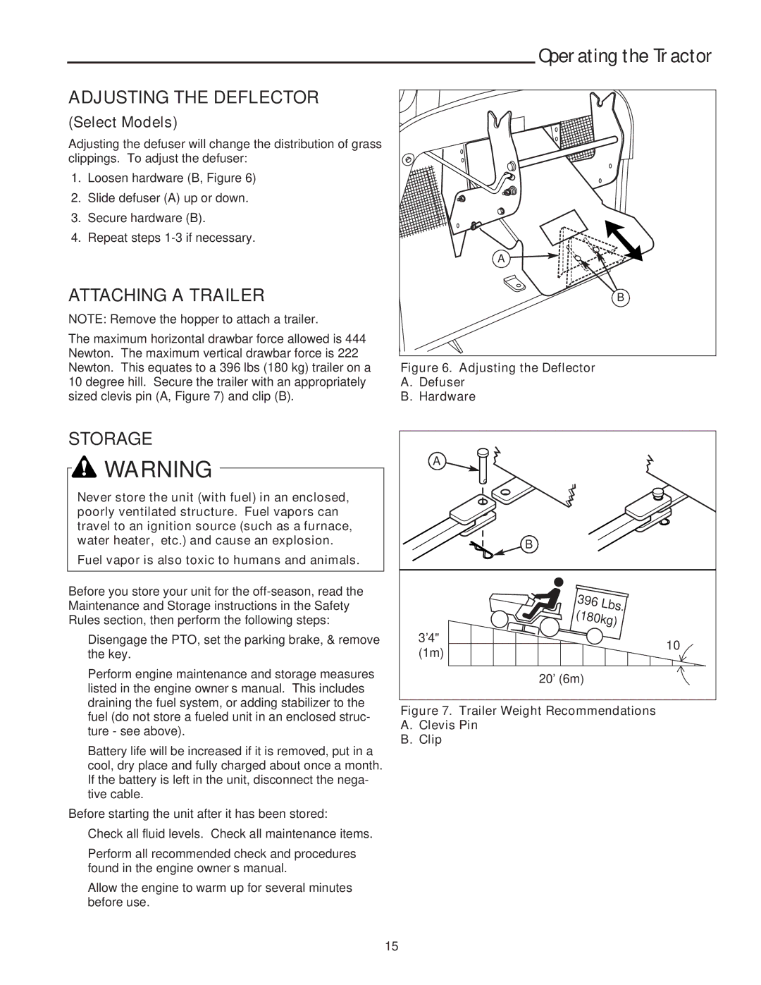 Snapper XL Series manual Adjusting the Deflector, Attaching a Trailer, Storage 