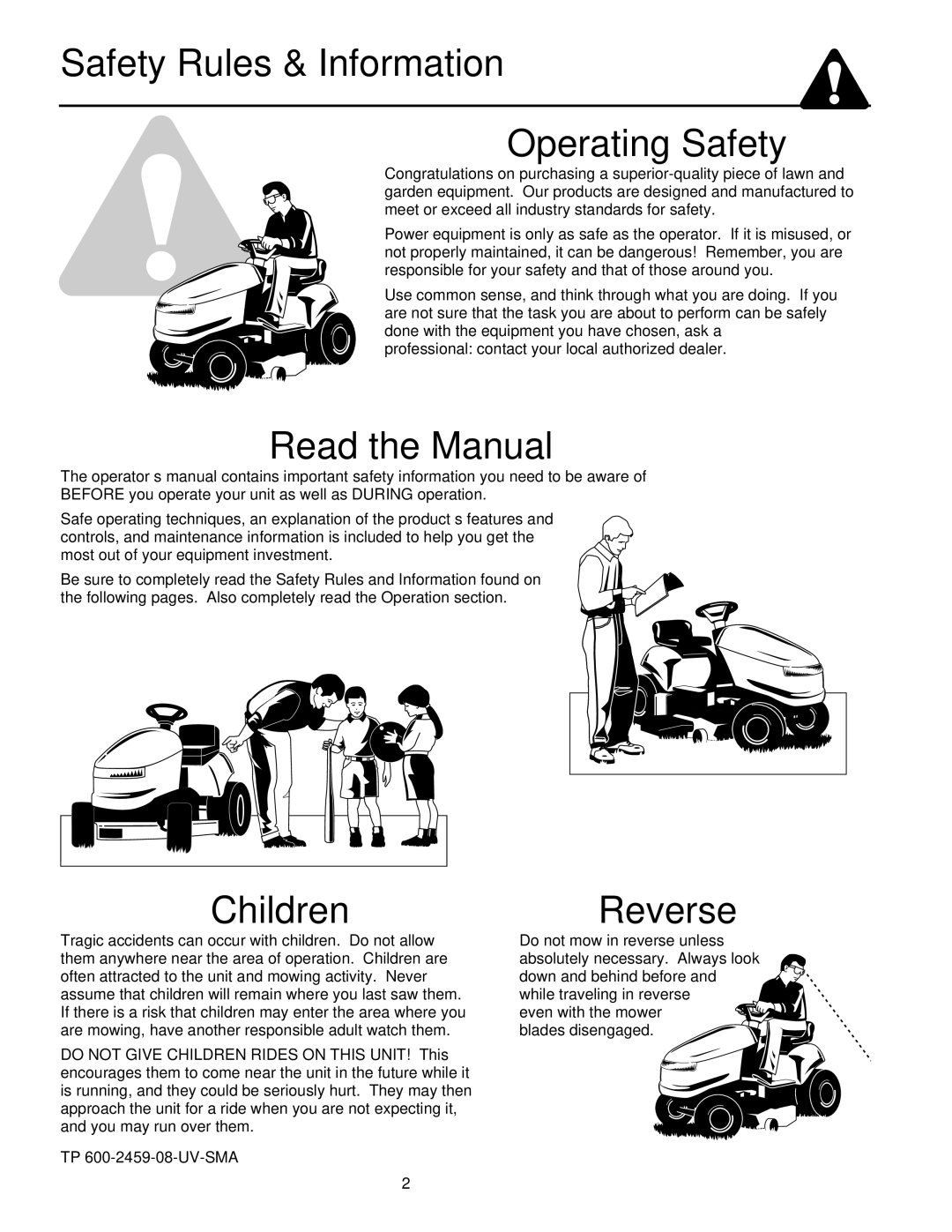 Snapper XL Series manual Safety Rules & Information Operating Safety 