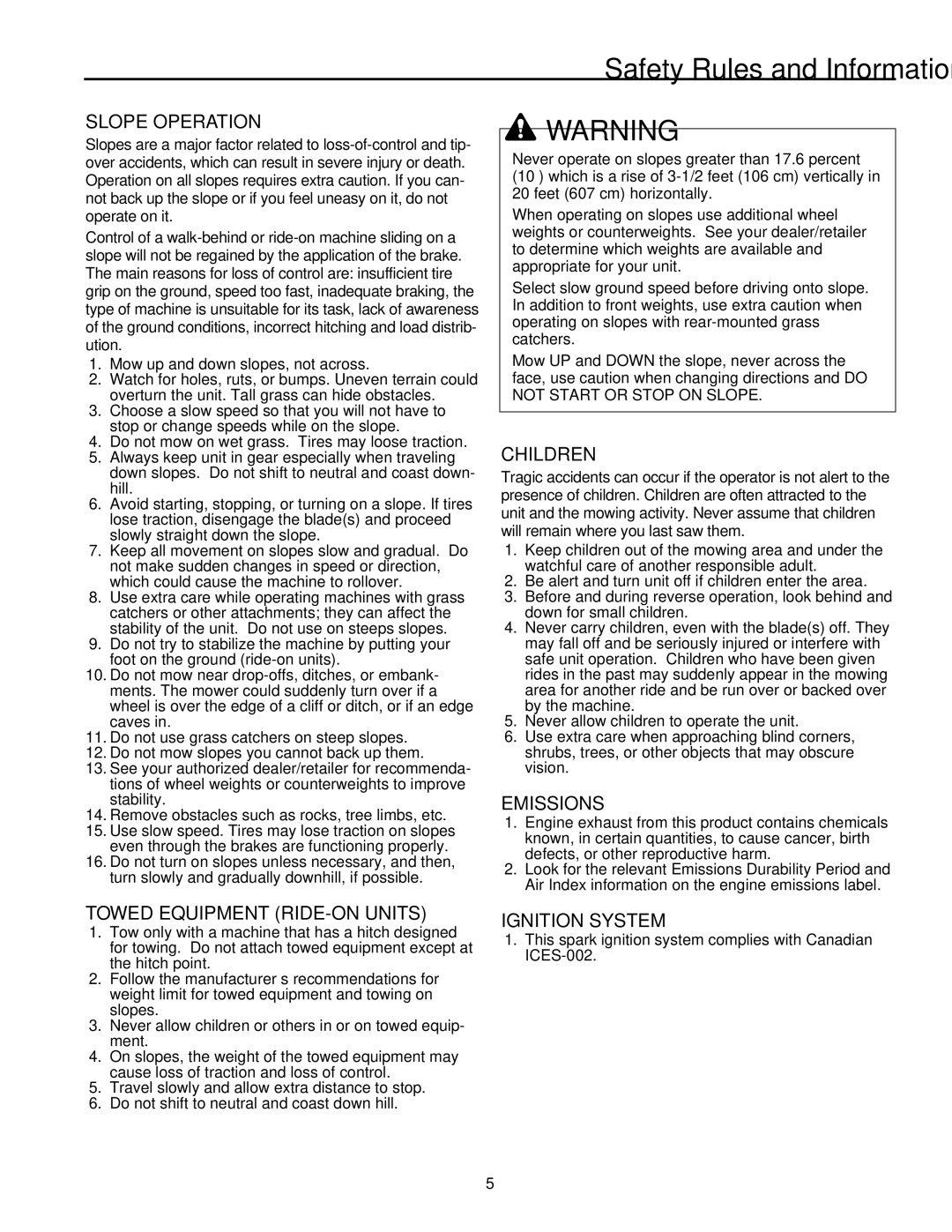 Snapper XL Series manual Ignition System 