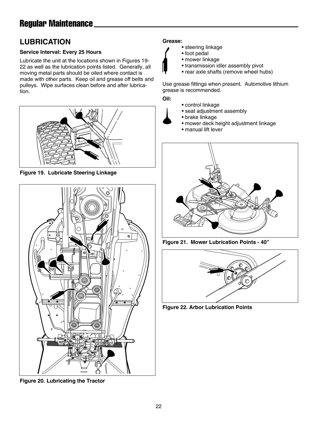 Snapper XL Series manual Lubrication, Regular Maintenance 
