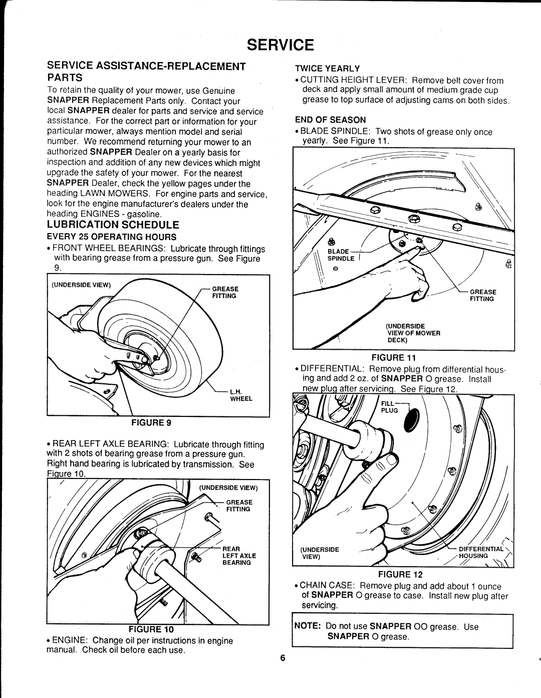 Snapper Y30120 manual 