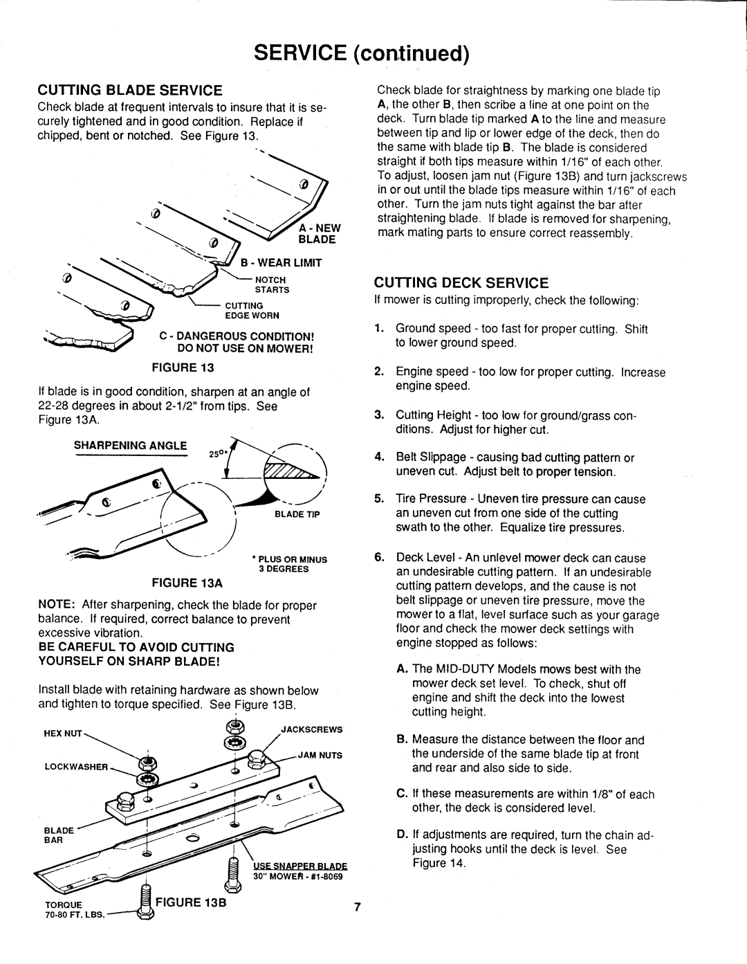 Snapper Y30120 manual 