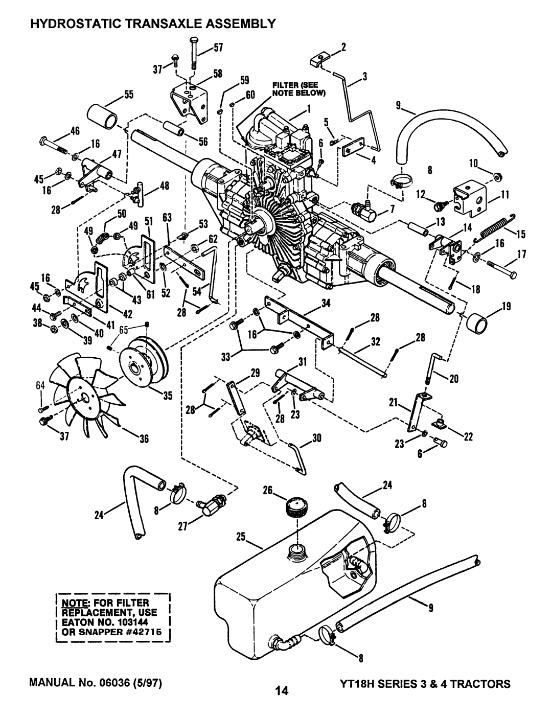 Snapper YT18H Series 3, YT18H Series 4 manual 