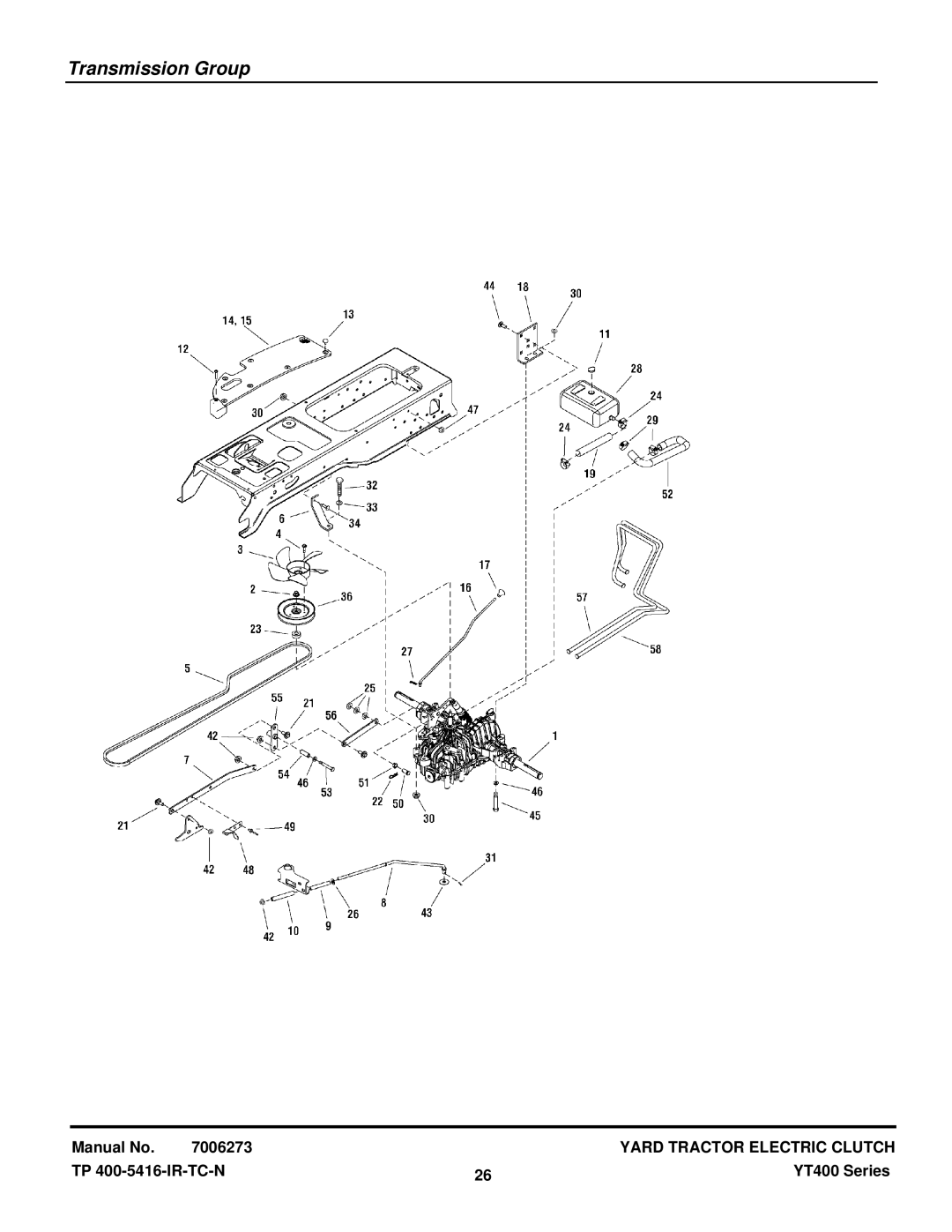 Snapper YT2350 4WD manual Transmission Group 