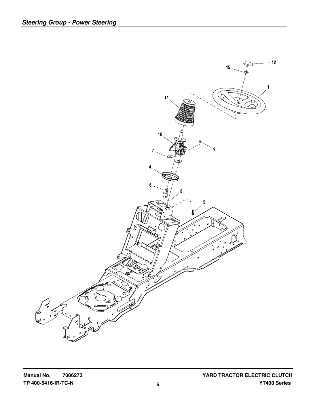 Snapper YT2350 4WD manual Steering Group Power Steering 