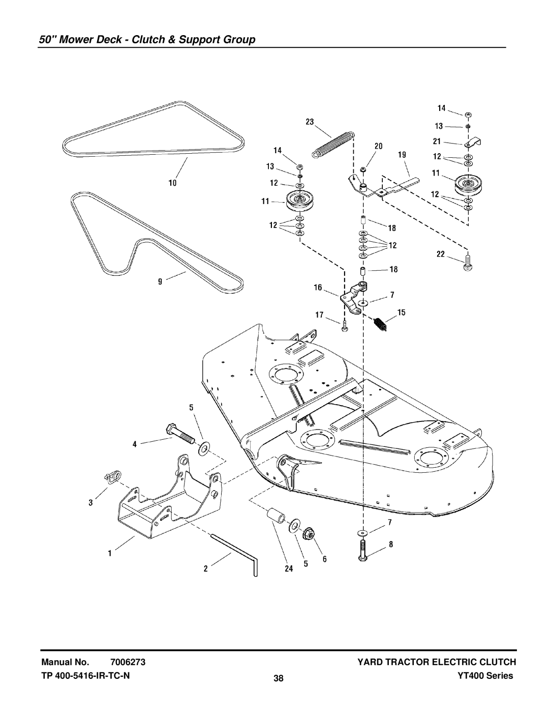 Snapper YT2350 manual Mower Deck Clutch & Support Group 