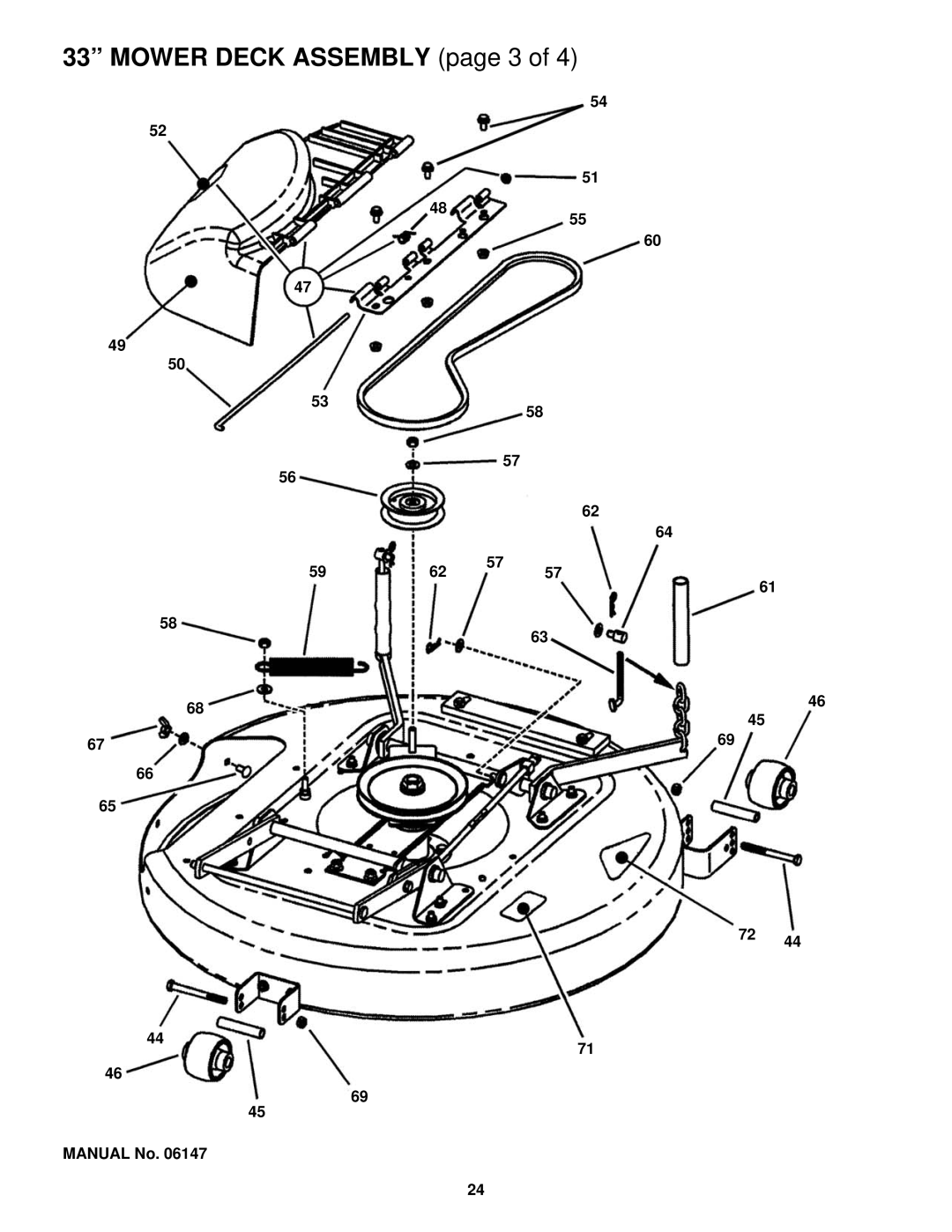 Snapper YZ15384BVE, YZ145333BVE, YZ15334BVE, YZ145383BVE manual Mower Deck Assembly page 3 